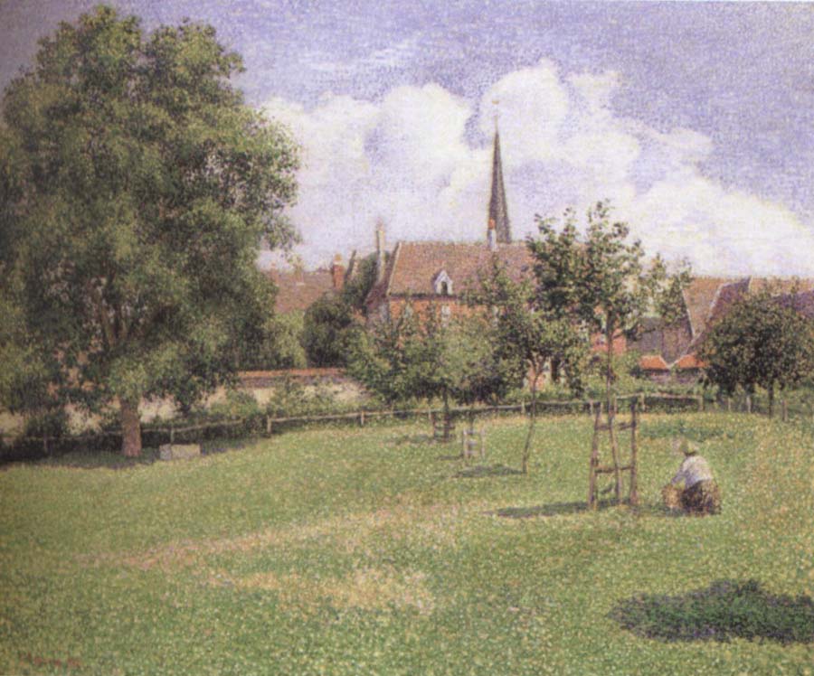 Camille Pissarro The House of the Deaf Woman and the Belfry at Eragny